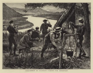 Engländer in Colorado, fischen zum Frühstück